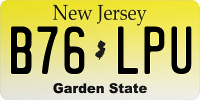 NJ license plate B76LPU