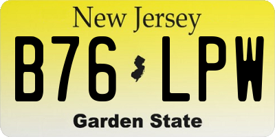 NJ license plate B76LPW