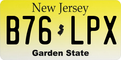NJ license plate B76LPX