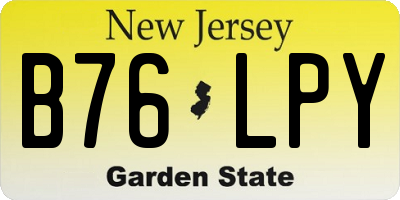 NJ license plate B76LPY