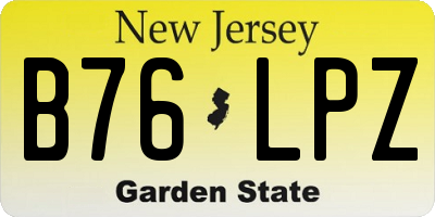 NJ license plate B76LPZ