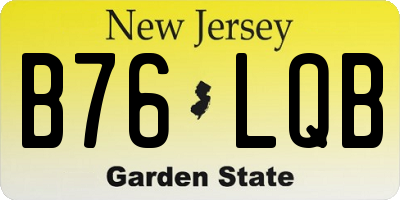 NJ license plate B76LQB