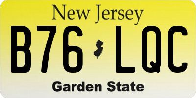 NJ license plate B76LQC