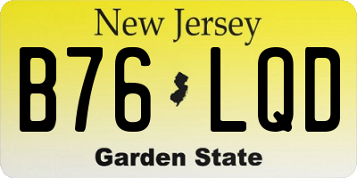 NJ license plate B76LQD