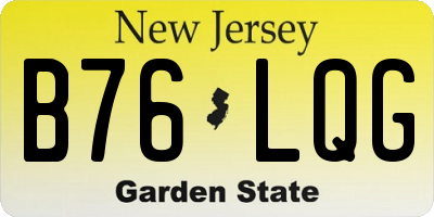 NJ license plate B76LQG
