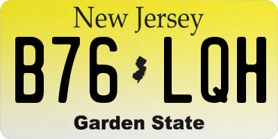 NJ license plate B76LQH