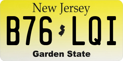 NJ license plate B76LQI
