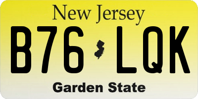 NJ license plate B76LQK