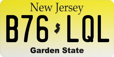 NJ license plate B76LQL