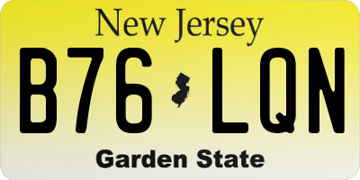 NJ license plate B76LQN