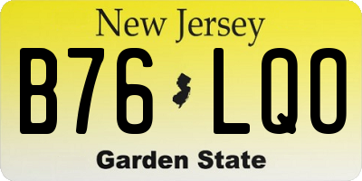 NJ license plate B76LQO