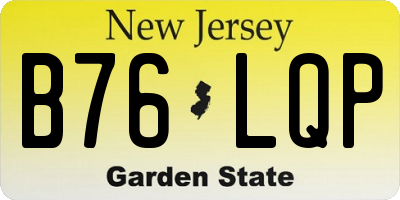 NJ license plate B76LQP
