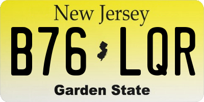 NJ license plate B76LQR
