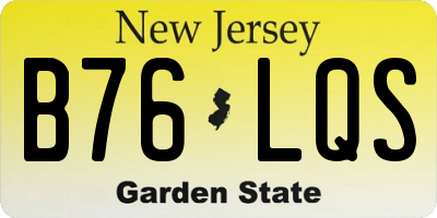 NJ license plate B76LQS