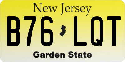 NJ license plate B76LQT