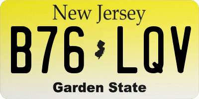 NJ license plate B76LQV