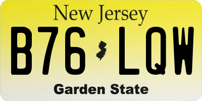 NJ license plate B76LQW