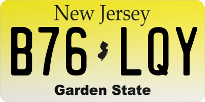 NJ license plate B76LQY