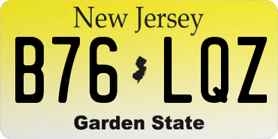 NJ license plate B76LQZ