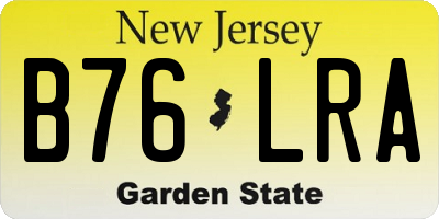 NJ license plate B76LRA