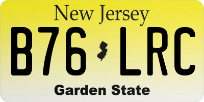 NJ license plate B76LRC