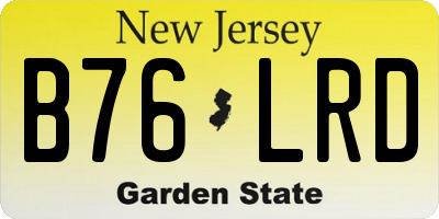 NJ license plate B76LRD