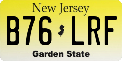 NJ license plate B76LRF
