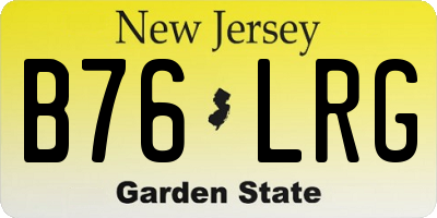 NJ license plate B76LRG