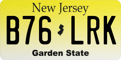 NJ license plate B76LRK