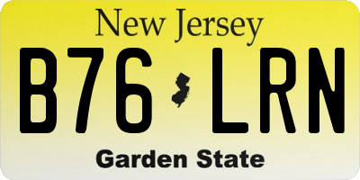 NJ license plate B76LRN