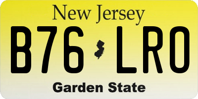 NJ license plate B76LRO