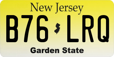 NJ license plate B76LRQ