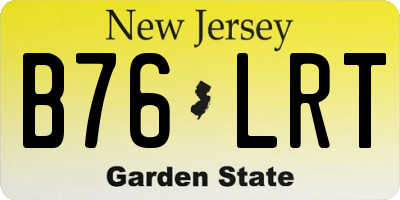 NJ license plate B76LRT