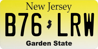 NJ license plate B76LRW