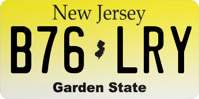 NJ license plate B76LRY