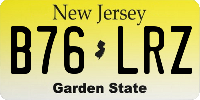 NJ license plate B76LRZ