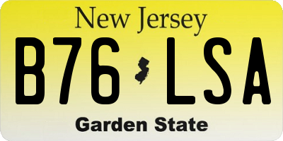 NJ license plate B76LSA