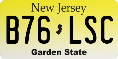 NJ license plate B76LSC