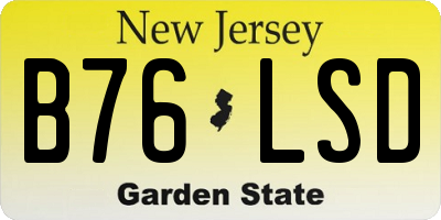 NJ license plate B76LSD