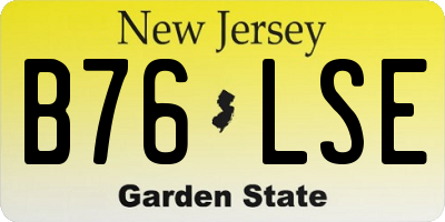 NJ license plate B76LSE