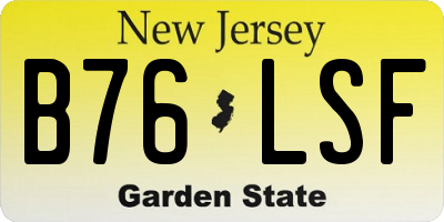 NJ license plate B76LSF