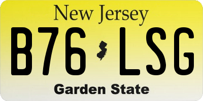 NJ license plate B76LSG