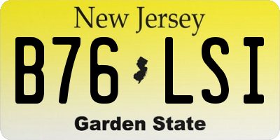 NJ license plate B76LSI