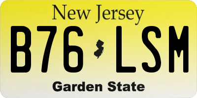 NJ license plate B76LSM