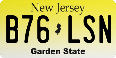 NJ license plate B76LSN