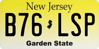NJ license plate B76LSP