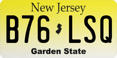 NJ license plate B76LSQ