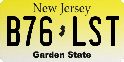 NJ license plate B76LST
