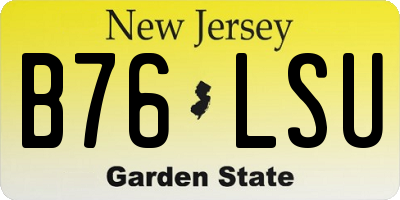 NJ license plate B76LSU