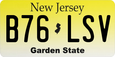 NJ license plate B76LSV